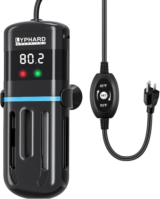 Electronic Aquarium Heater, 300W Small Fish Tank Heater, Adjustable Submersible Heater PID Temperature Control with LED Digital, Water Dry Automatic Shut Off for Fresh Seawater