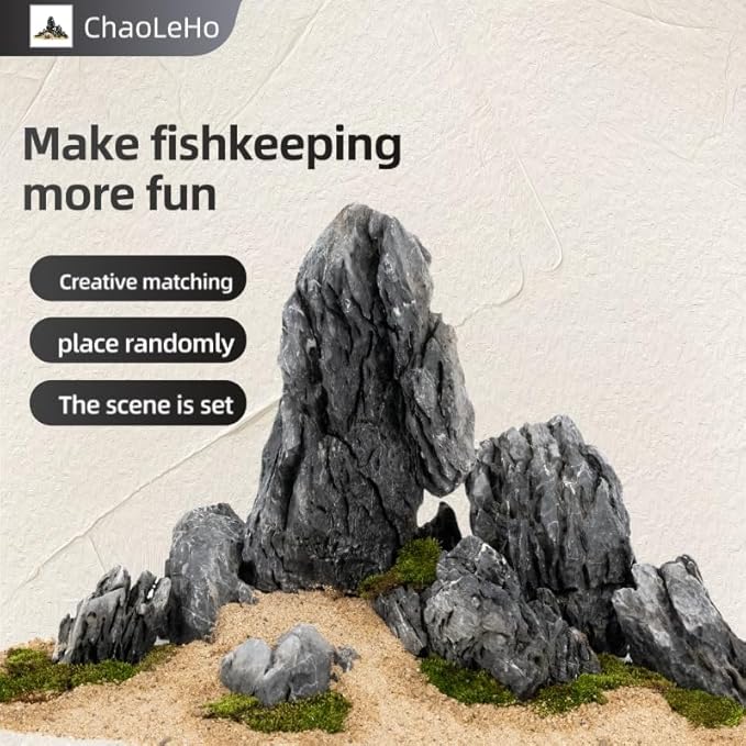 Dragon Stone Aquarium Rock Seiryu Stone for Aquariums, Fish Tanks, Bonsai, Terrariums, Wargaming Dioramas, Indoor or Outdoor Gardens-40Lb(2-10 Inch)