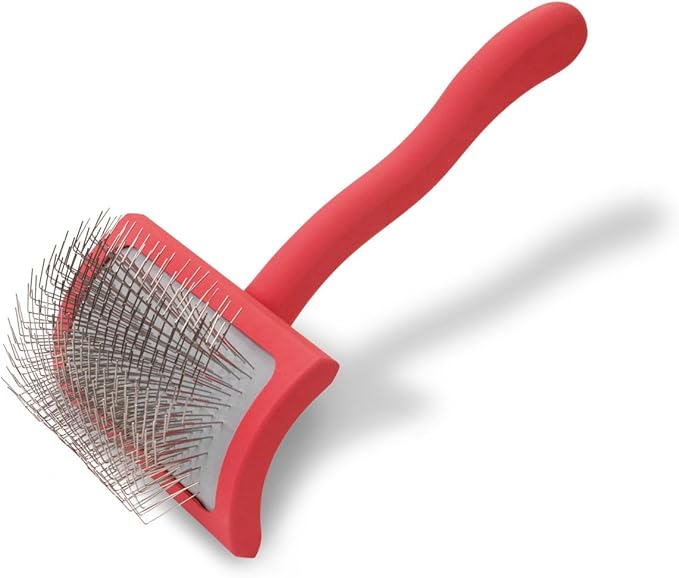 Chris Christensen Big G Dog Slicker Brush, Groom Like a Professional, Fluff Detangle Style, Saves Time Energy, Made in Germany, Coral, Medium