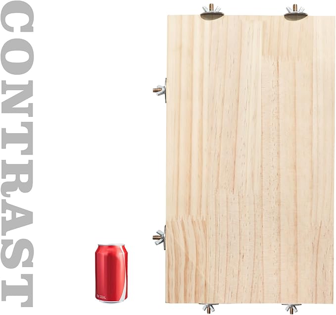 21.7 × 13.8 Inches Large Bird Perch Stand Platform, Natural Wooden Small Animals Cage Accessories, Rectangle Stand Perch Shelf for Parrot Parakeet Cockatiel Rat Hamster Guinea Pig Conure Chinchillas