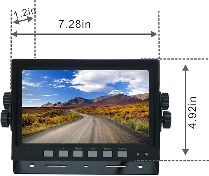 AHD 1080P 7" Wired Reverse Rear View Backup Camera System,Guide line,IP69K Waterproof IR Night Vision Camera, for Tractor/Truck/RV/Excavator/Caravan/Skid Steer/Heavy Equipment