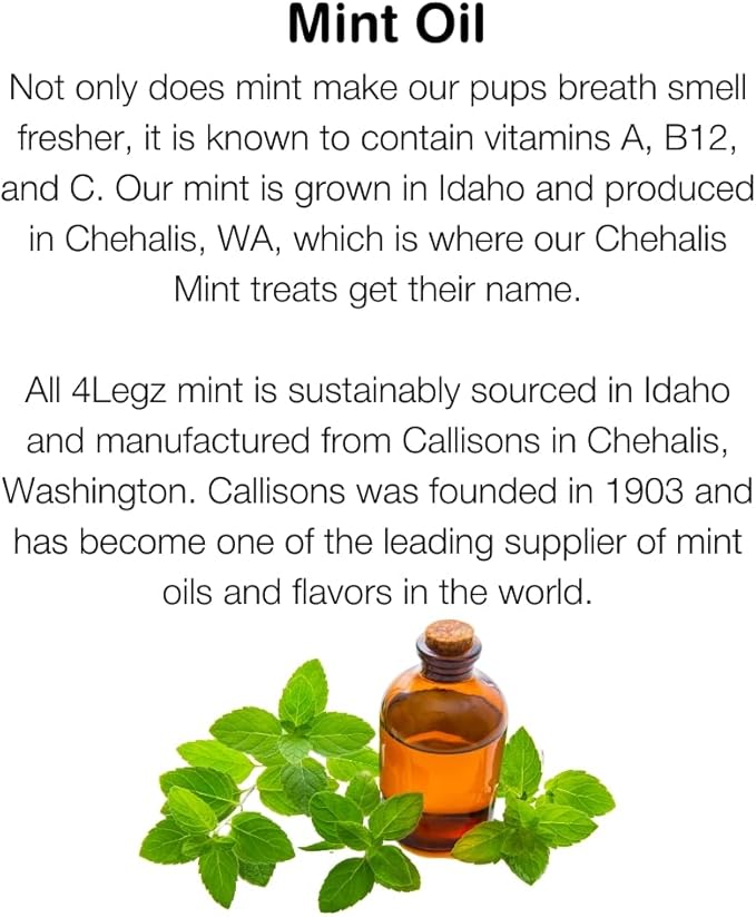 Chehalis Mint Dog Treats – Healthy, Crunchy, Vegan Biscuits with Whole & Real Ingredients – All Natural & USA‐Baked, (7 Ounce, Pack of 3)