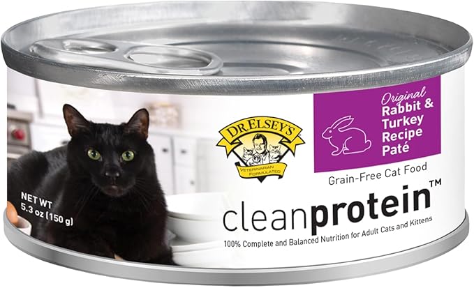 Dr. Elsey's cleanprotein Original Rabbit & Turkey Recipe Wet Cat Food, (Pack of 24), 5.3oz Cans