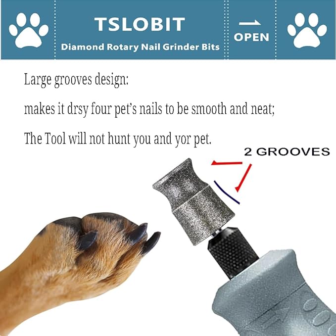 Diamond Dremel Dog Nail Grinder Attachment,1/8'' Pet Nail Grinder Wheel for Dremel Dog Nail Grinder, Diamond Rotory Bit for Dogs&Pets Nail Care（Large A）