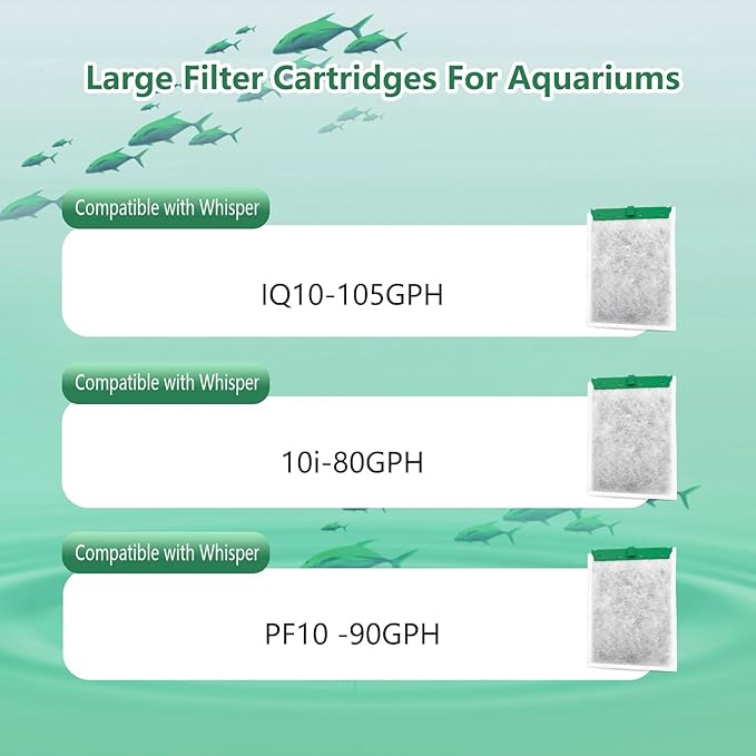 6 Pack Aquarium Filter Cartridge Compatible with Whisper Power Filters,Medium Replacement Filter Cartridges for 10i/PF10/IQ10