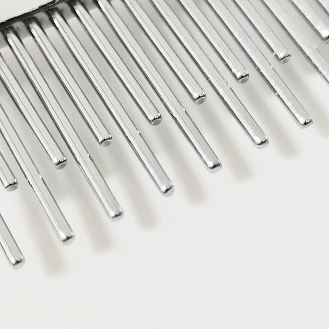 Dog or Cat Comb Grooming with Short and Long Teeth Dematting Knots Tangles Remover Combs Detangler Tool Suitable for Dogs Cats Poodle HorseStainless Steel Pin (Black)