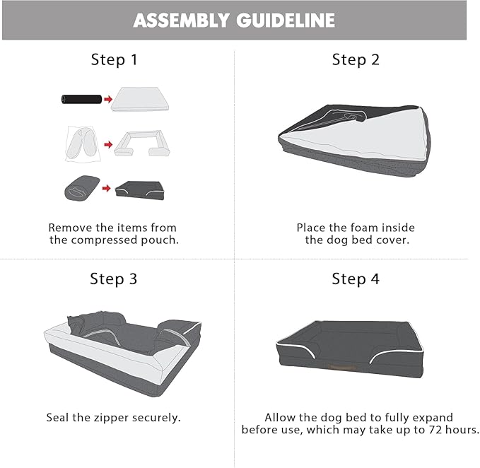 Friends Forever Orthopedic Dog Bed, Bolster Dog Bed with Memory Foam Pet Couch Sofa and Removable Washable Cover, Ally Navy, 42x32x7