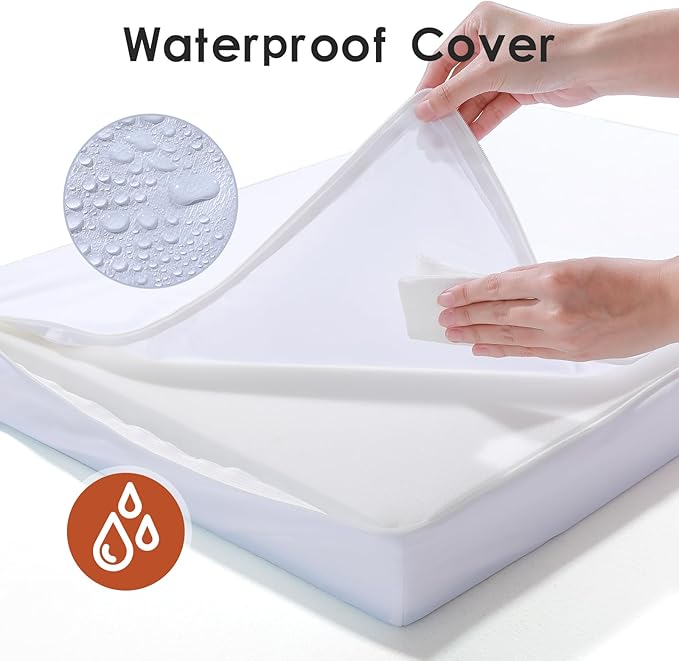 Chew Proof Dog Bed, 3" Memory Foam Dog Bed for Medium and Large Dogs, Removable and Washable Microsuede Cover, Waterproof Liner, Nonskid Bottom, 44x32, XXL Dark Grey