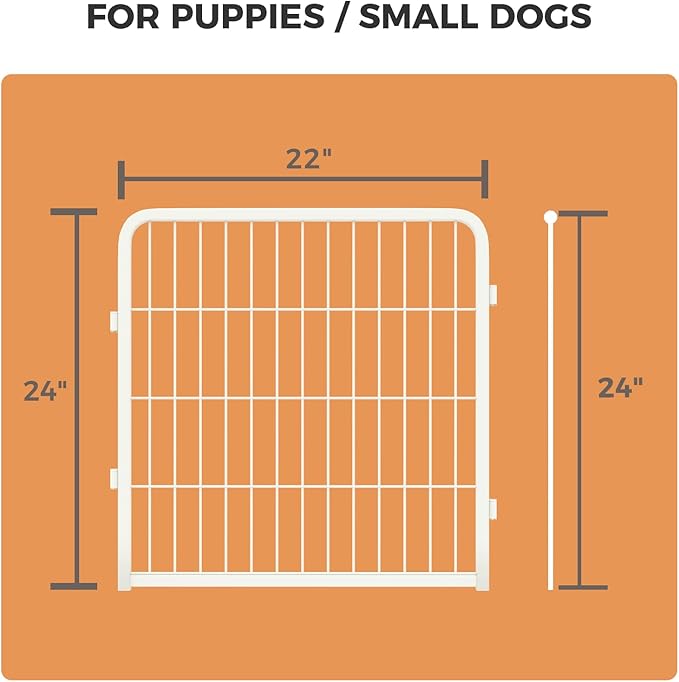 FXW Homeplus Unleashed Indoor Dog Playpen - Stress-Free and Safe Play, Heavy Duty 24 Inch 2 Wire Panels Dog Pen for Puppy and Small Dogs, White│Patented