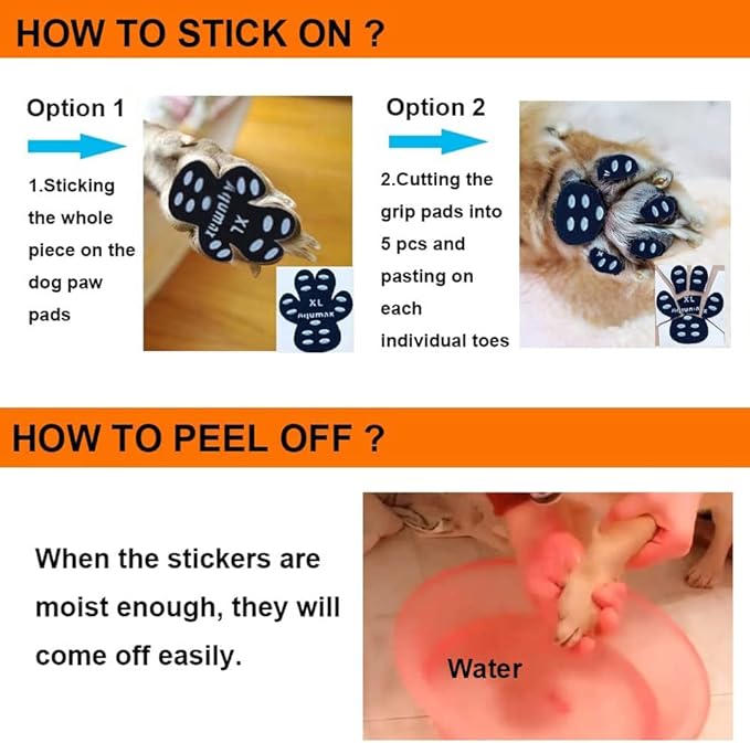 Dog Paw Protector Gripper Traction Pads,Dog Paw Covers,Foot Stickers in Summer Hot/Winter Cold Pavement,Dog Shoes Booties Socks Replacement,12 Sets (48 pcs) S Multicolor