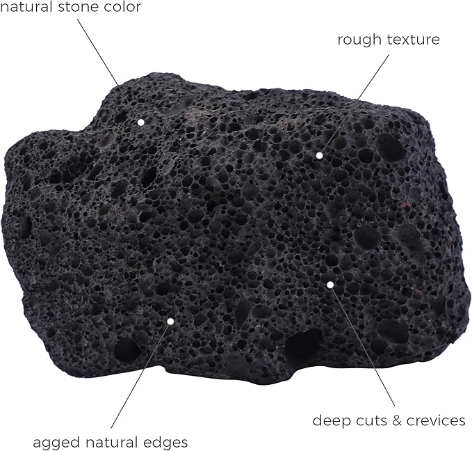 6-8 Inches Large Natural Black Lava Rock 4 PCS Aquarium Rocks for Aquascaping, Aquarium Landscaping, Terrariums, Fish Tank Decoration, Vivariums, Paludarium, Reptile and Amphibian Enclosures