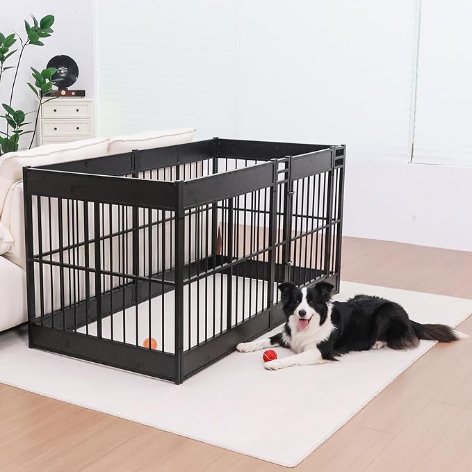 Dog Playpen, 35.4" Height Dog Pen Indoor, Heavy Duty, Safe and Sturdy, Furniture Style Puppy Pen