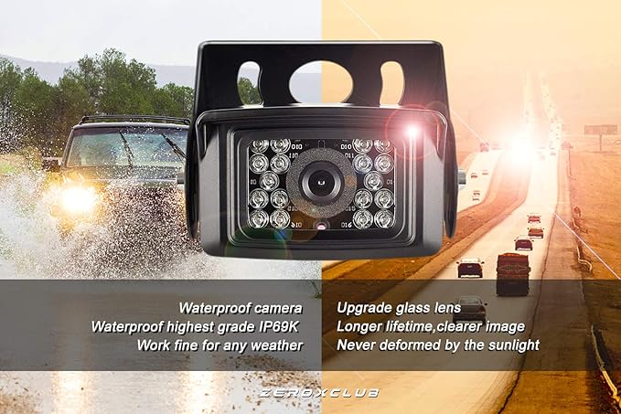 Digital Wireless Backup Camera System Kit, IP69 Waterproof Wireless Rear View Camera + 7’’ LCD Wireless Reverse Monitor for RV/Truck/Trailer/Bus/Camper/5th Wheel (W01-7 inch)