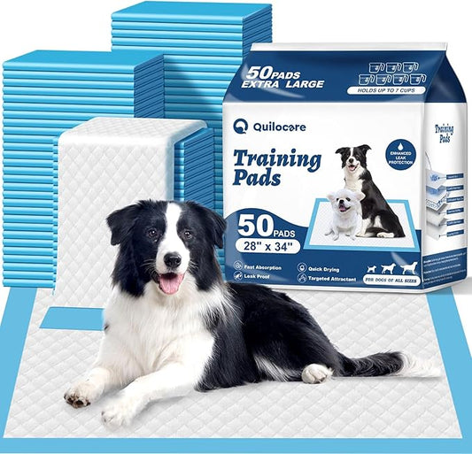 50 Count 28” x 34” XL Disposable Dog Pee Pads, Super Absorbent Leakproof Quick Drying Puppy Pee Pads for Dogs, Extra Large Disposable Dog Training Pads