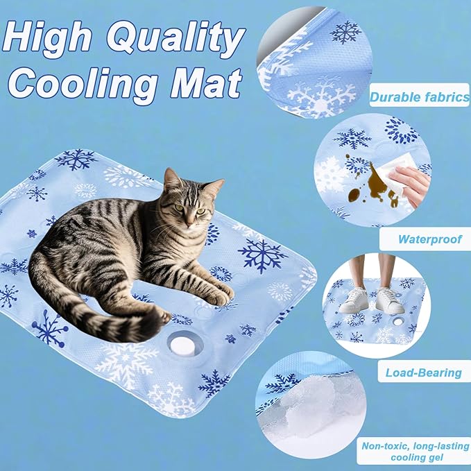 Dog Cooling Mat, Cooling Mat for Dogs & Cat, Provides Instant Relief for Small, Medium, Large Dogs, Washable, Non-Slip Design, Perfect for Hot Summer Days to Keep Pets Comfortable(M 19.6''*23.6'')