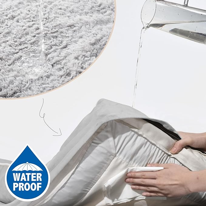 Comfort Expression XXL Orthopedic Foam Dog Bed for Extra Large Dogs, Waterproof Orthopedic Dog Beds, Washable Dogs Sofa Beds with Removable Cover & Non-Slip Bottom(XX-Large,Grey White)