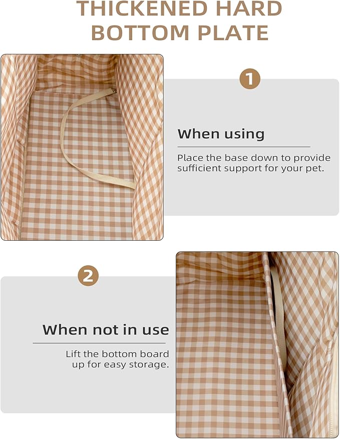 Dog Purse Carrier for Small Dogs Rabbit cat with Large Pockets, Cotton Bag, Dog Carrier Soft Sided, Collapsible Travel Puppy Carrier (Beige, 13.6" L x 6.5" W x 10" H)