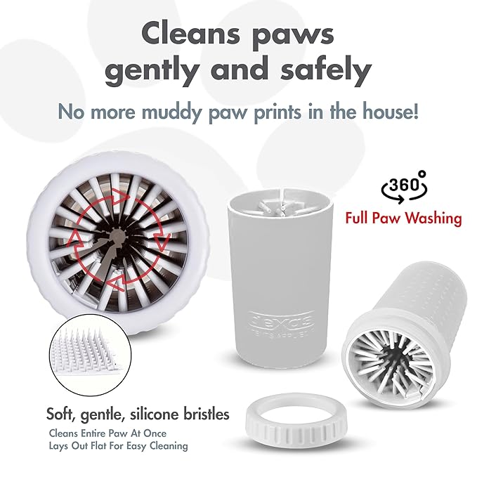 Dexas MudBuster Portable Dog Paw Cleaner, Medium, Bright White Special Edition, Premium Pet Supplies and Accessories