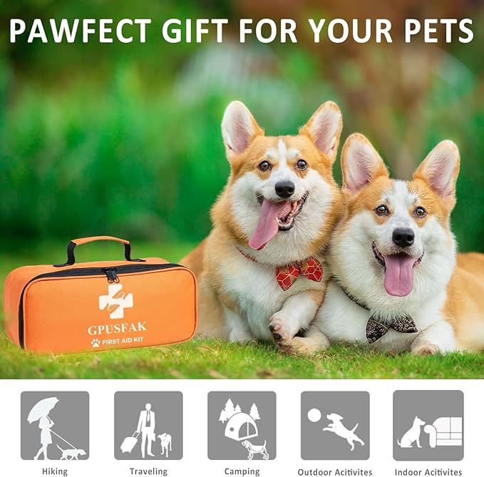 Dog First Aid Kit - Pet First Aid Kit for Dogs with Pooper Scooper First Aid Supplies for Home Camping Hiking Traveling Hunting and Sports