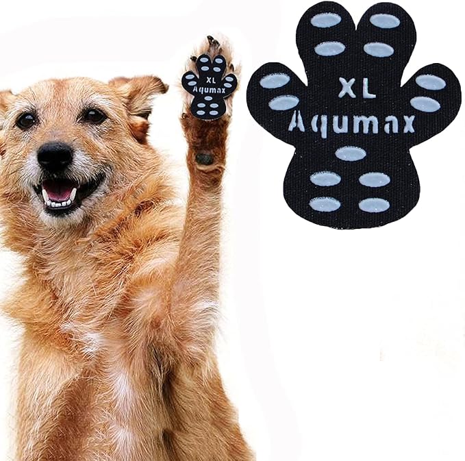 Dog Paw Protector Anti-Slip Pads,Toe Grips for Senior Dogs,Paw Grips Traction Pads for Slippery Hardwood Floors,Essentials for Senior Dogs,12 Sets (48 pcs) XL Black