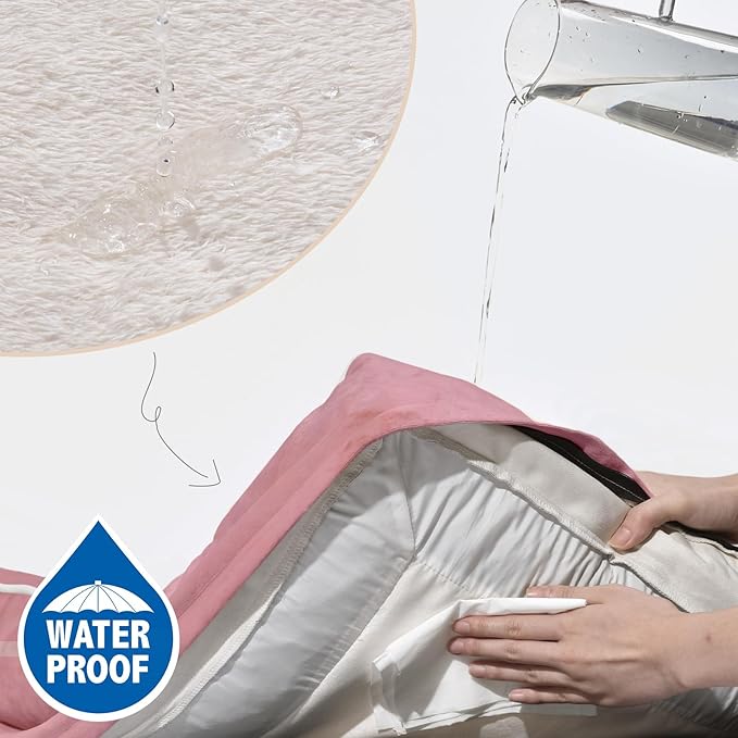 Comfort Expression Large Dog Beds Waterproof Orthopedic Foam Dog Sofa Beds Comfy Pet Bed with Washable Removable Cover & Non-Slip Bottom(Large,Pink)