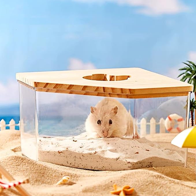 DR.DUDU Hamster Bath Sand, 2.8lb Dust Free Desert Sand or Potty Litter Sand for Hamster Chinchillas Gerbil Syrian Mice Small Animals (Beige, Flower Smell)