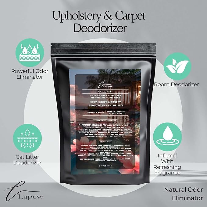 Goddess Carpet Freshener Powder Refill 36 oz | Powerful Odor Eliminator for Home | Upholstery Deodorizer | Carpet Deodorizer | Pet Urine | Cat Litter Box | Sweet Grace Fragrance