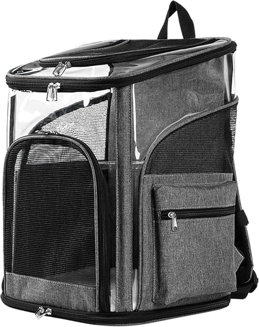 Cat Carrier Backpack for Small Medium Cats Dogs Backpack Puppies up to 26 Lbs, Excellent Visibility and Airflow,Lightweight and Portable Travel Pet Carrier Bag Foldable Design