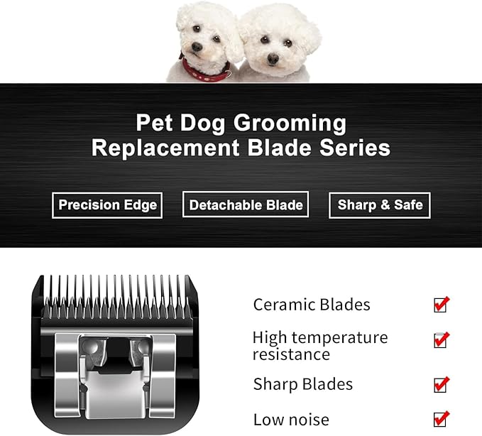 6pcs Dog Grooming Replacement Blades Compatible with Andis/Oster A5/Wahl KM-10 Series Dog Clippers,Detachable Clipper Replacement Blade,Black (6PCS Black-#10+30+3FC+4FC+5FC+7FC)