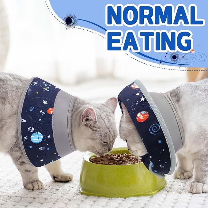 Cat Cone Collar Soft, Comfortable Cat Recovery Collar Pet Cone for Small Large Cats, Lightweight Elizabethan Collar for Cats Kittens After Surgery Prevent from Licking Wounds, Star, S