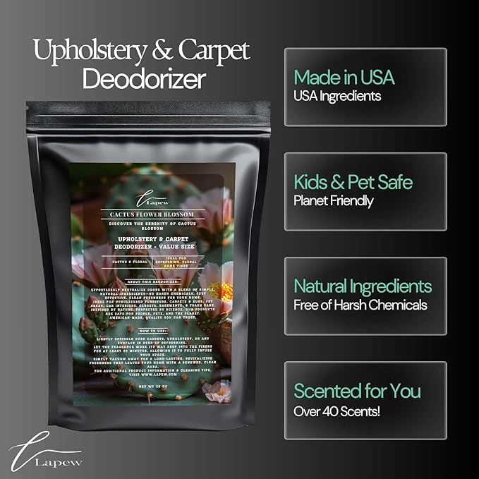 Cactus Flower Blossom Carpet Freshener Powder Refill 36 oz | Powerful Odor Eliminator for Home | Upholstery Deodorizer | Carpet Deodorizer | Pet Urine | Cat Litter Box | Baja Cactus Blossom Fragrance
