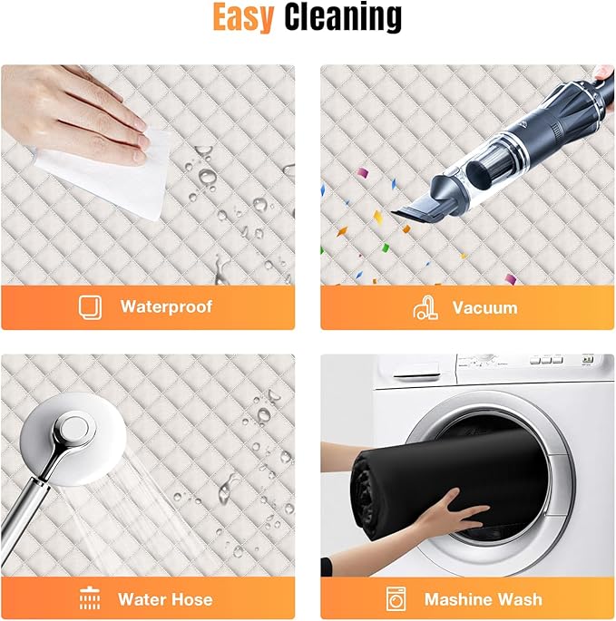 Dog Car Seat Cover for Back Seat, Dog Car Bed Cover with Strong Hard Bottom, Car Back Seat Extender Hammock for Car SUV Truck 4 Panels Beige Color