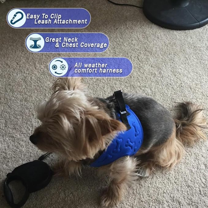 Comfort fit All Weather Step-in Dog Harness - Adjustable Small Dog Harness Medium Sized Dogs - Soft Padded Easy Walk Dog Vest Harnesses