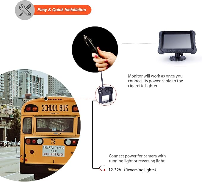 Digital Wireless Backup Camera System, Dual HD 720P Camera with Infrared Night Vision and Wide Viewing Angles, 7inch Wireless Monitor Split Screen for Trailer, RVs, Camper, 5th Wheel, etc