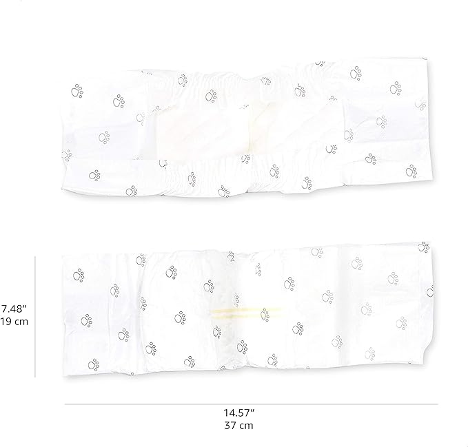Amazon Basics Male Dog Diapers, 30 Count, X-Small, Ultra Absorbent Disposable Wrap with Secure Fit, Leakproof and Comfortable