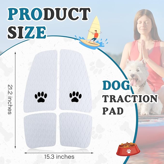 Dog Traction Pad Dog Paddle Board Kayak Accessories 21.2 x 15.3 Inch Non Slip Deck Grip Mat Surfboard Traction Good Grip EVA Foams for SUP Skimboard Paddleboard Surfboard