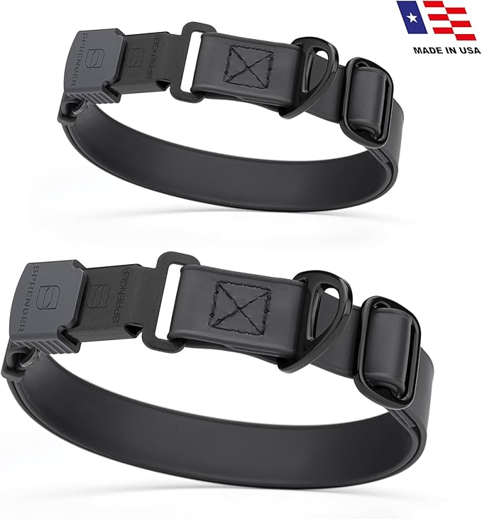 Dogline Biothane Waterproof Dog Collar with Herm Sprenger Stainless Steel Quick Release Buckle – Heavy Duty Tactical Durable Collar for Dogs – Comfortable and Safe Pet Collar, W 3/4" L 12-19", Black