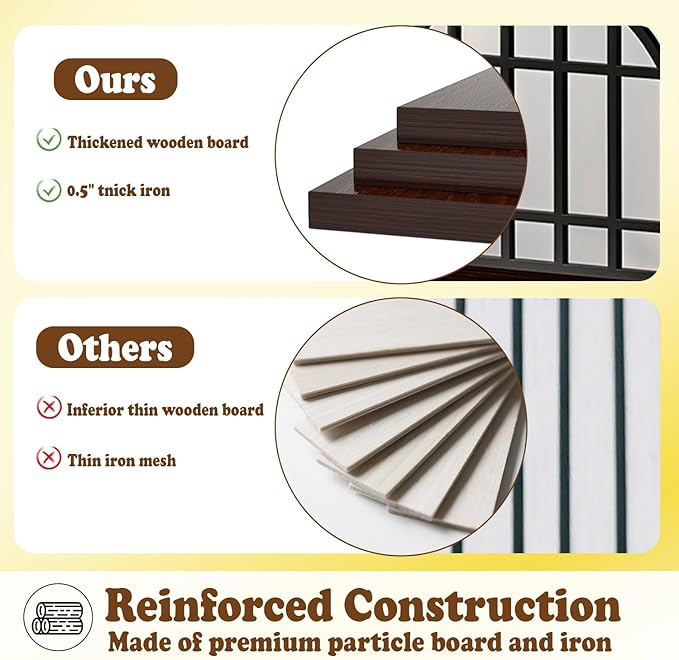 COZPAW 52 Inch Dog Crate Furniture, Extra Large Dog Kennel Indoor for XLarge Breed, Heavy Duty Dog Cage with Double Elegant Arched Doors, Decorate as TV Stand & End Table - White Brown