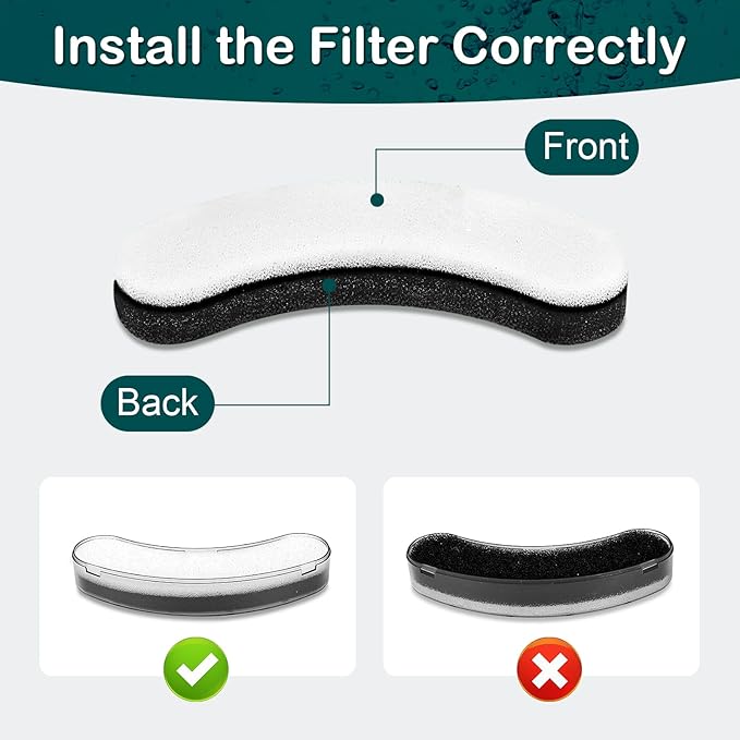 Cat Water Fountain Filter,Cat Fountain Filters for DF10 and DF30 Automatic Pet Water Fountains,Dog Fountain Filters Replacement,Carbon Pet Fountain Filter Replacement