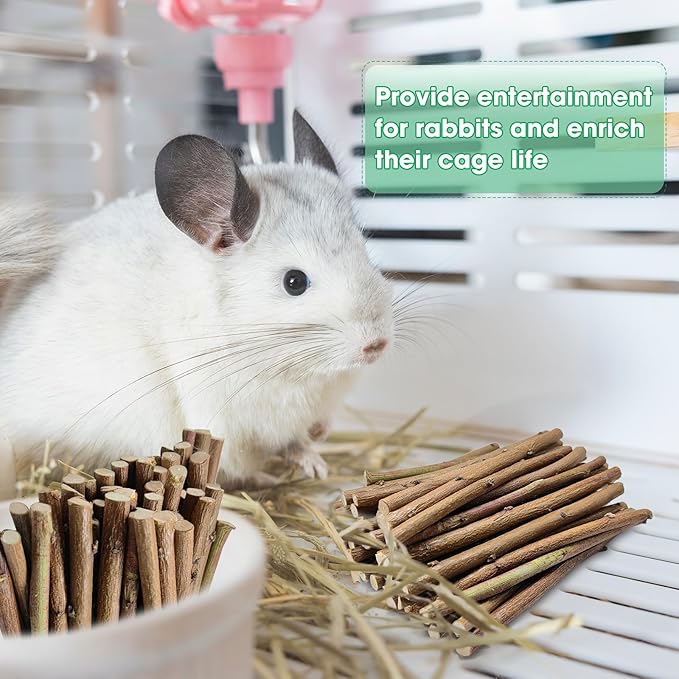 250g Natural Peach Wood Chew Sticks for Rabbits, Hamsters, Chinchillas - Extra Hard Teeth Grinding Toy | Untreated, Safe & Long-Lasting Rodent Chews