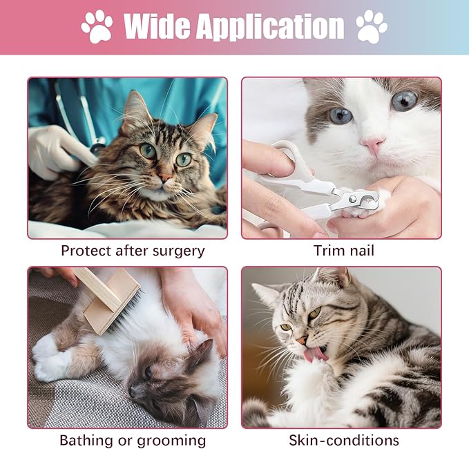 Cat Cone Collar Soft, Adjustable Cat Recovery Collar to Stop Licking After Surgery Protective E Collar for Cats Small Dogs, Dounut S