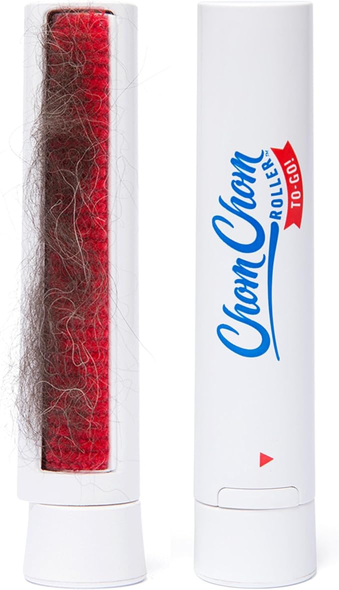 ChomChom Roller for Pet Hair - Reusable Lint Roller Pet Hair Removal Tool for Clothes, Couches, Cars and Travel - Cat Dog Hair Remover, Compact, No Sticky Refills Needed (Travel Togo)