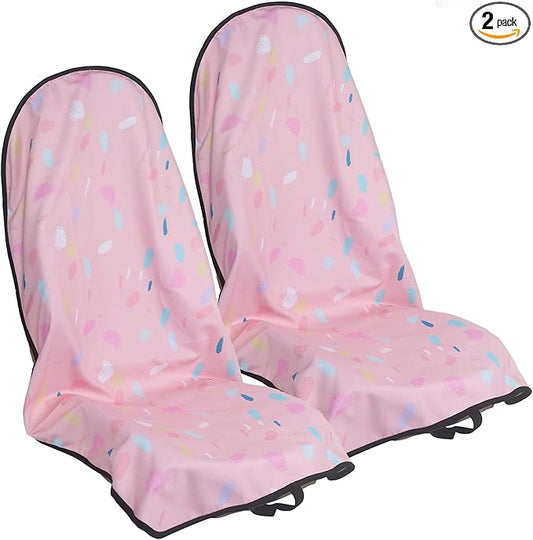 Car Seat Cover Protector Front Seats,for Gym Workout,Running,Swimming,Beach and Hiking,Waterproof Sweat Towel Bucket Seat Covers for Cars SUV Trucks (Pink Marbling, 2Pcs)