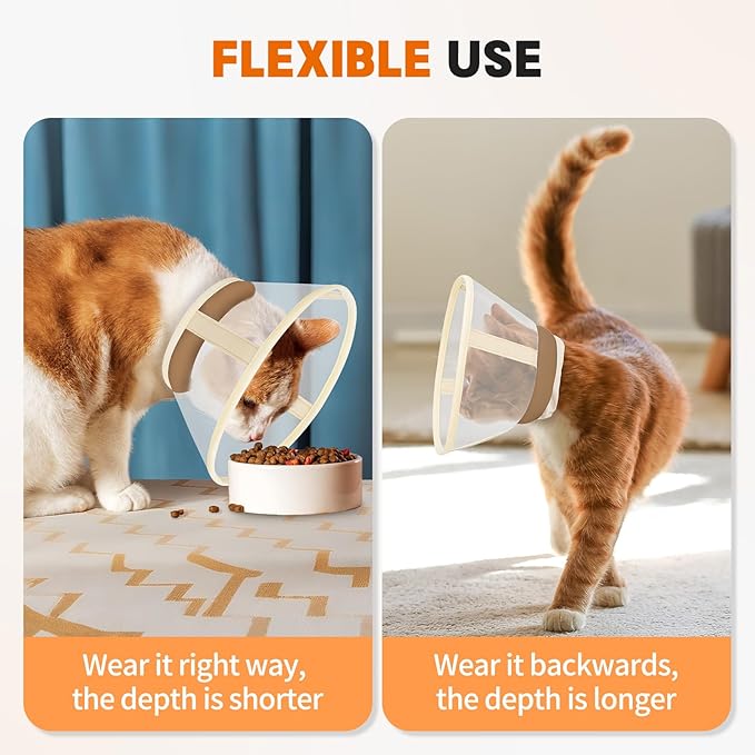 Cat Cone Collar Soft- Adjustable Comfortable Air Mesh Recovery Cone After Surgery to Stop Licking and Scratch, Alternative to Plastic Elizabethan Collar for Cat, Whiskers Freedom (Brown, XS)
