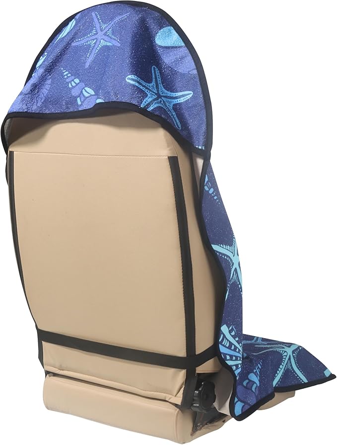 Car Seat Cover Protector Front Seats,for Gym Workout,Running,Swimming,Beach and Hiking,Waterproof Sweat Towel Bucket Seat Covers for Cars SUV Trucks (Conch Shells Starfish, 1Pcs)