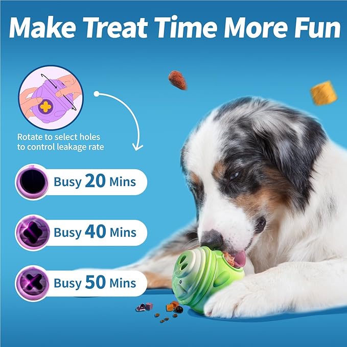 Dog Toy, Frozen Treat Toys, Treat Dispensing Chew Toy for Small Medium Large Dogs, Long-Lasting Interactive to Keep Pup Distracted & Reduces Anxiety, Freezable Fillable Dog Puzzle Toys - Green