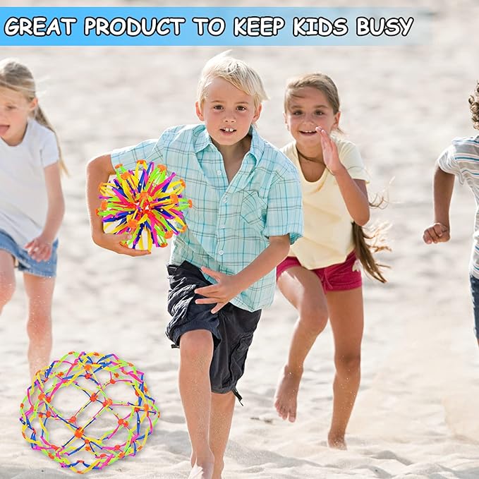 2Pcs Colorful Sphere Expandable Breathing Balls Fidget Toy-Stress Reliever ,Collapsible Expanding Magic Ball Toys from 6" to 12"for Kids & Adults Mindfulness Meditation Practices,Yoga -ADHD