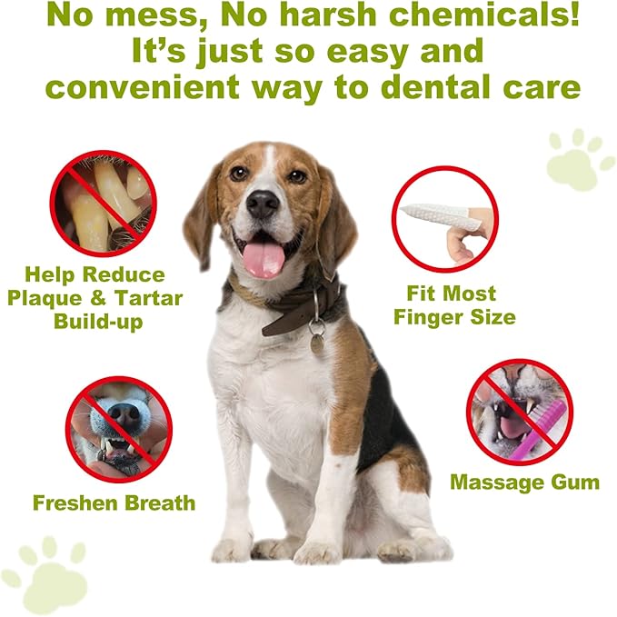 DR.EASY Breath Freshener Dental Finger Wipes 320ct for Dog & Cat, Help Wipe Away Plaque &Tartar, No Added Harsh Chemicals No Brush Formula