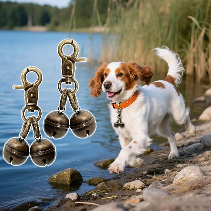 Copper Bells for Dog Collars with Snap Clips - Made of Pure Copper for Dogs/Cat - Clear Sound & No Rust - Save Birds Wildlife, Know Where Your Pet Christmas Sounds