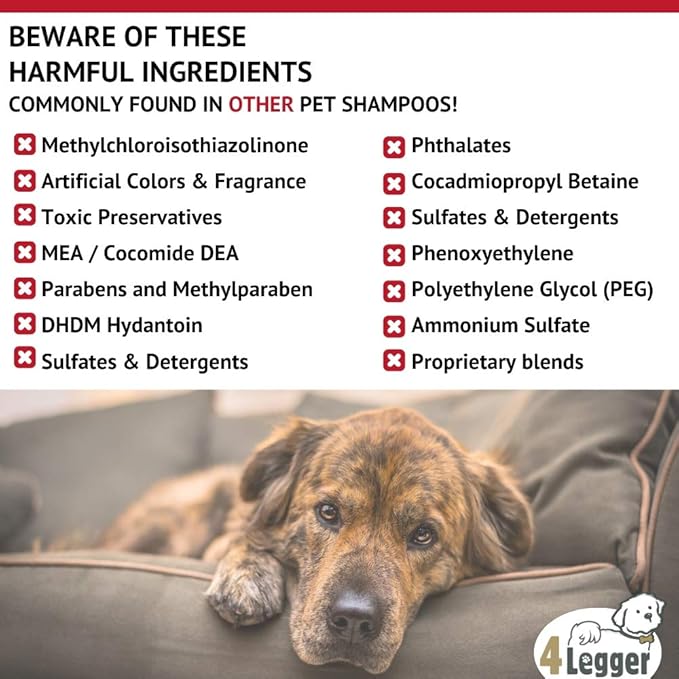 All Natural Organic Oatmeal Dog Shampoo for Itchy Skin with Aloe, Coconut & Lavender Essential Oil, Hypoallergenic, Moisturizing for Normal, Dry, Itchy, or Sensitive Skin, USA Made, 16 oz